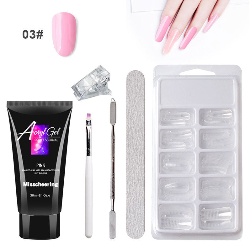 Painless Extension Gel Nail Kit – Quick Crystal Gel Set Without Paper Holder