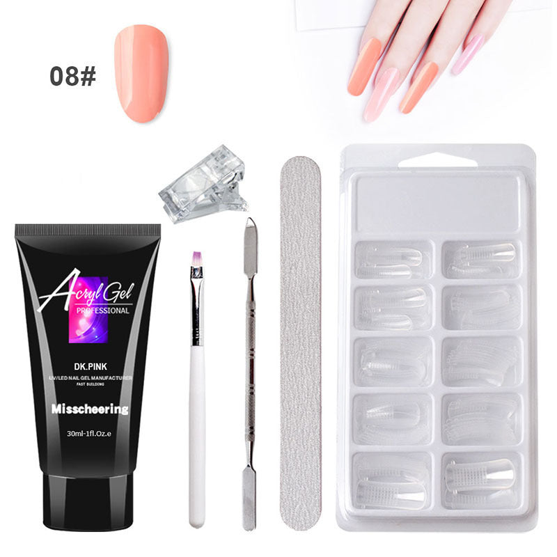 Painless Extension Gel Nail Kit – Quick Crystal Gel Set Without Paper Holder