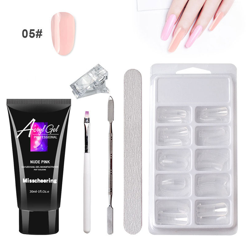 Painless Extension Gel Nail Kit – Quick Crystal Gel Set Without Paper Holder