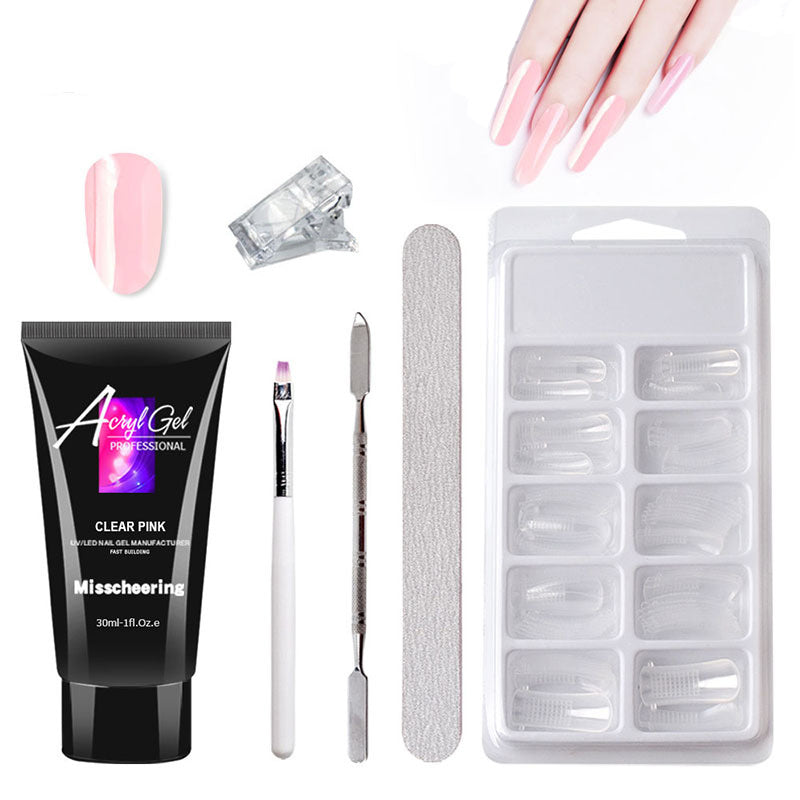 Painless Extension Gel Nail Kit – Quick Crystal Gel Set Without Paper Holder