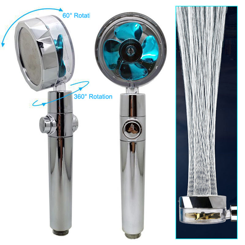 Turbocharged Shower Head – High Pressure Handheld Nozzle with Stop Button & Filter