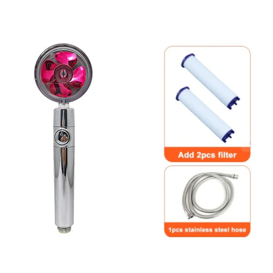 360° Rotating Shower Head – High Pressure Water-Saving Spray Nozzle with Fan