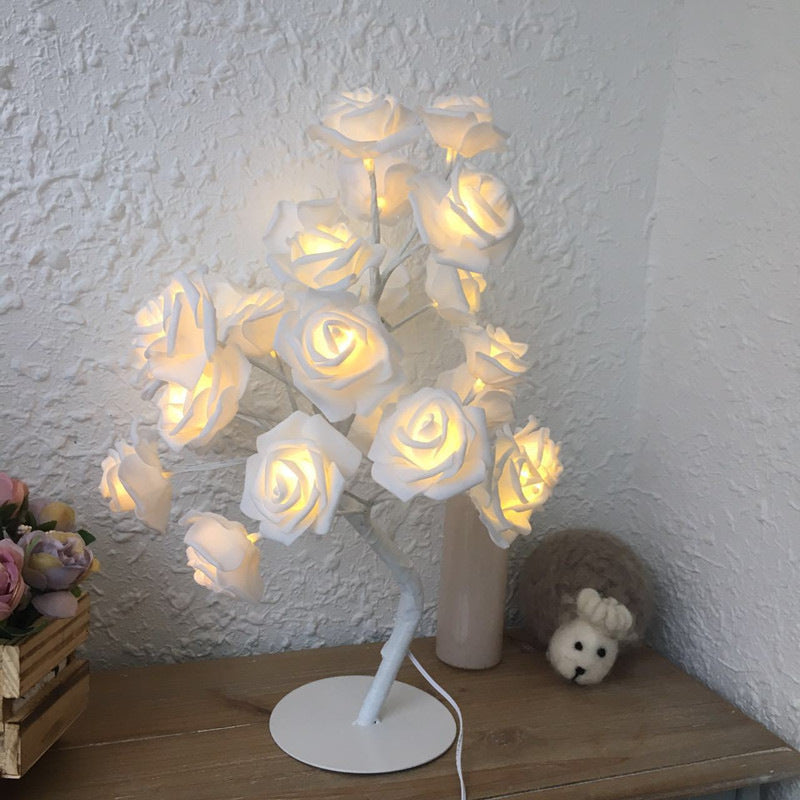 Rose Flower LED Table Lamp – USB & Battery Bonsai Night Light for Home & Bedroom Decor