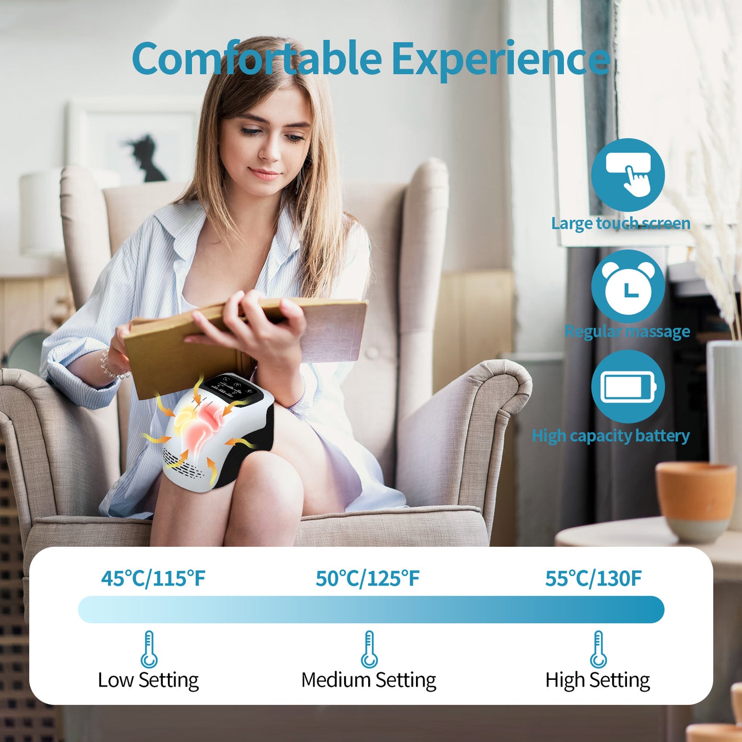 Intelligent Electric Knee Massager – Physiotherapy & Pain Relief Device