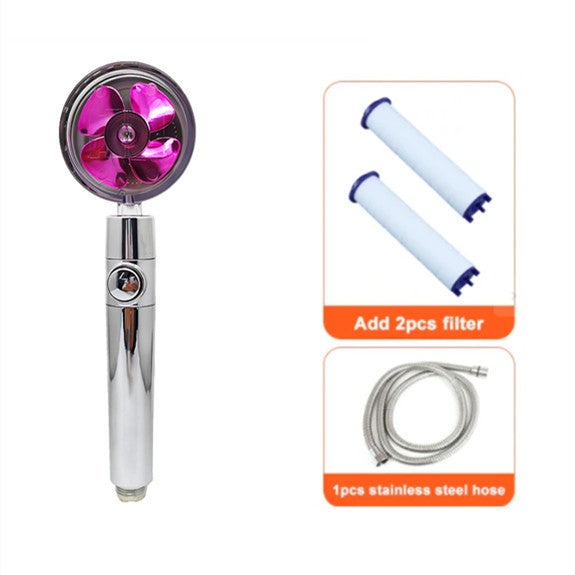 360° Rotating Shower Head – High Pressure Water-Saving Spray Nozzle with Fan