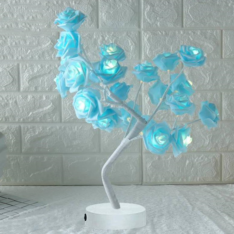 Rose Flower LED Table Lamp – USB & Battery Bonsai Night Light for Home & Bedroom Decor