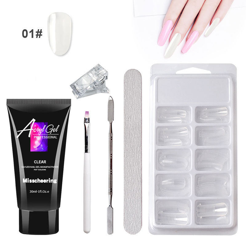 Painless Extension Gel Nail Kit – Quick Crystal Gel Set Without Paper Holder