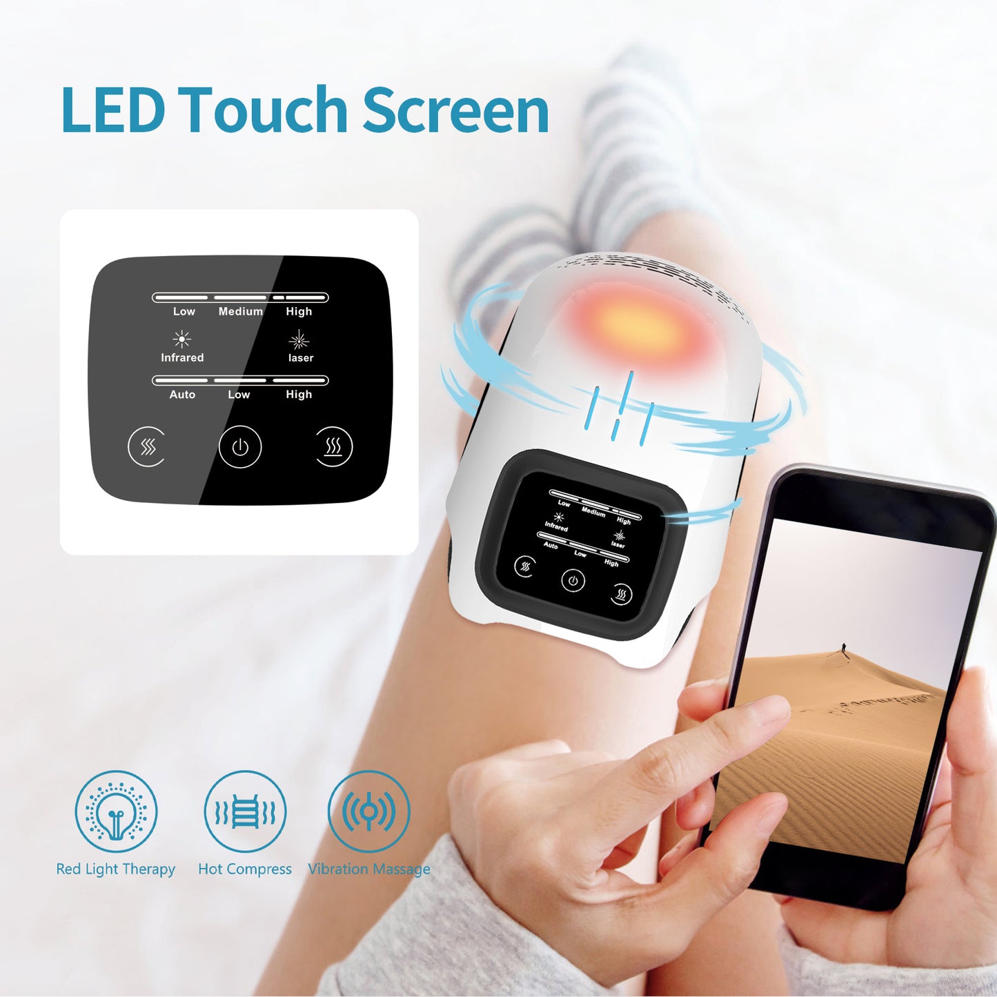Intelligent Electric Knee Massager – Physiotherapy & Pain Relief Device