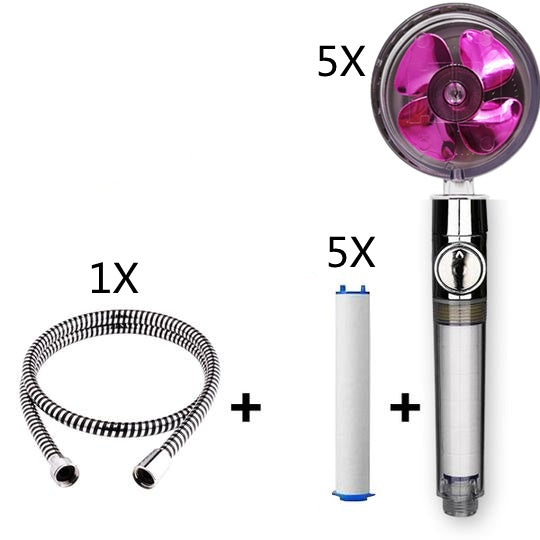 Turbocharged Shower Head – High Pressure Handheld Nozzle with Stop Button & Filter