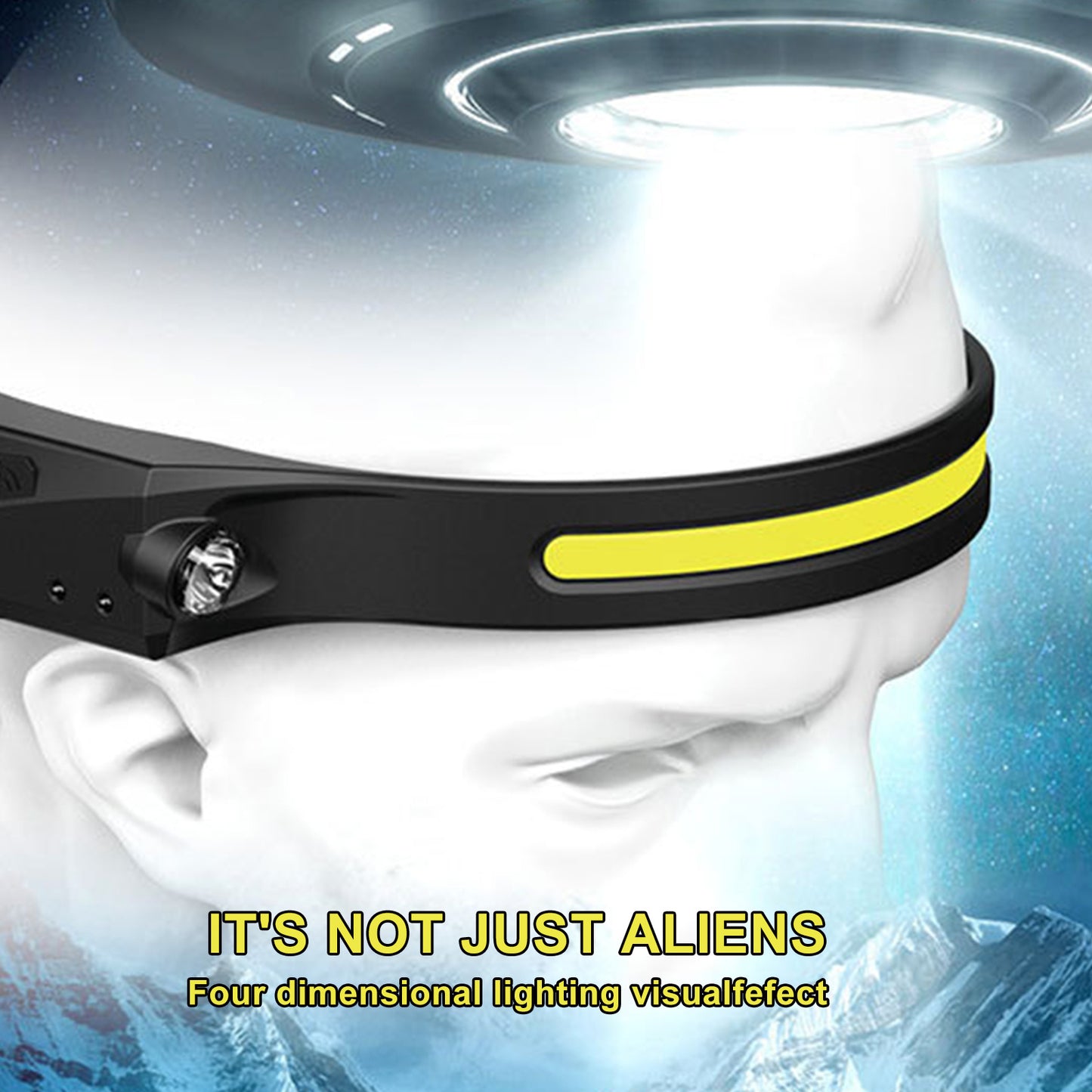 COB LED Headlamp – USB Rechargeable Induction Flashlight for Camping & Hunting