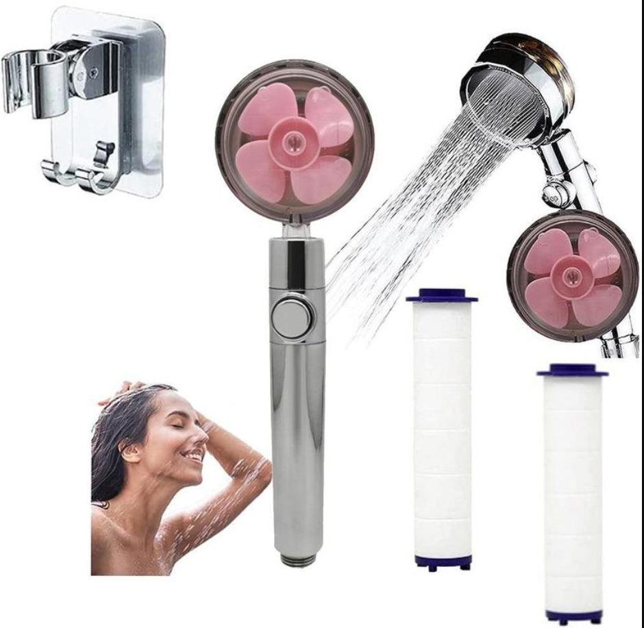 Turbocharged Shower Head – High Pressure Handheld Nozzle with Stop Button & Filter