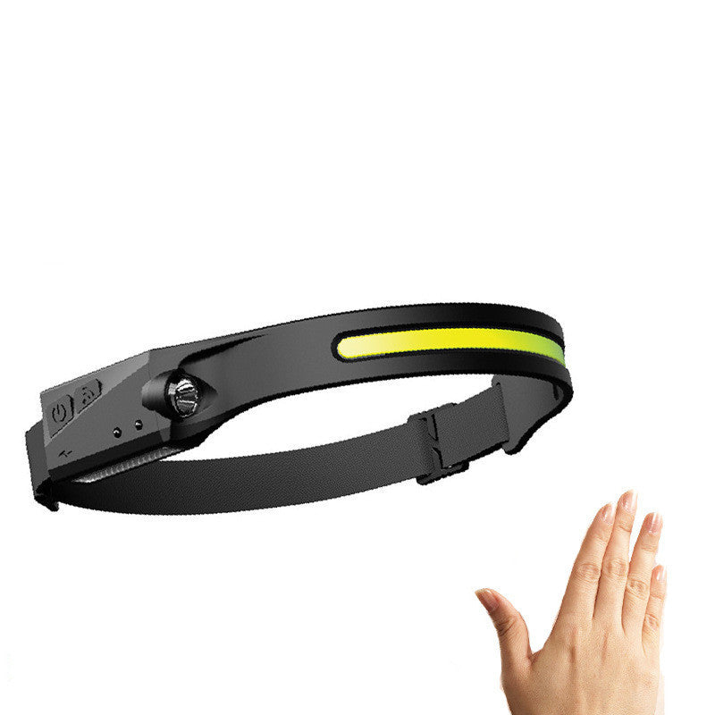 COB LED Headlamp – USB Rechargeable Induction Flashlight for Camping & Hunting