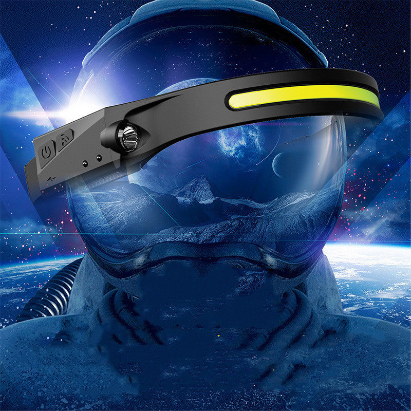 COB LED Headlamp – USB Rechargeable Induction Flashlight for Camping & Hunting