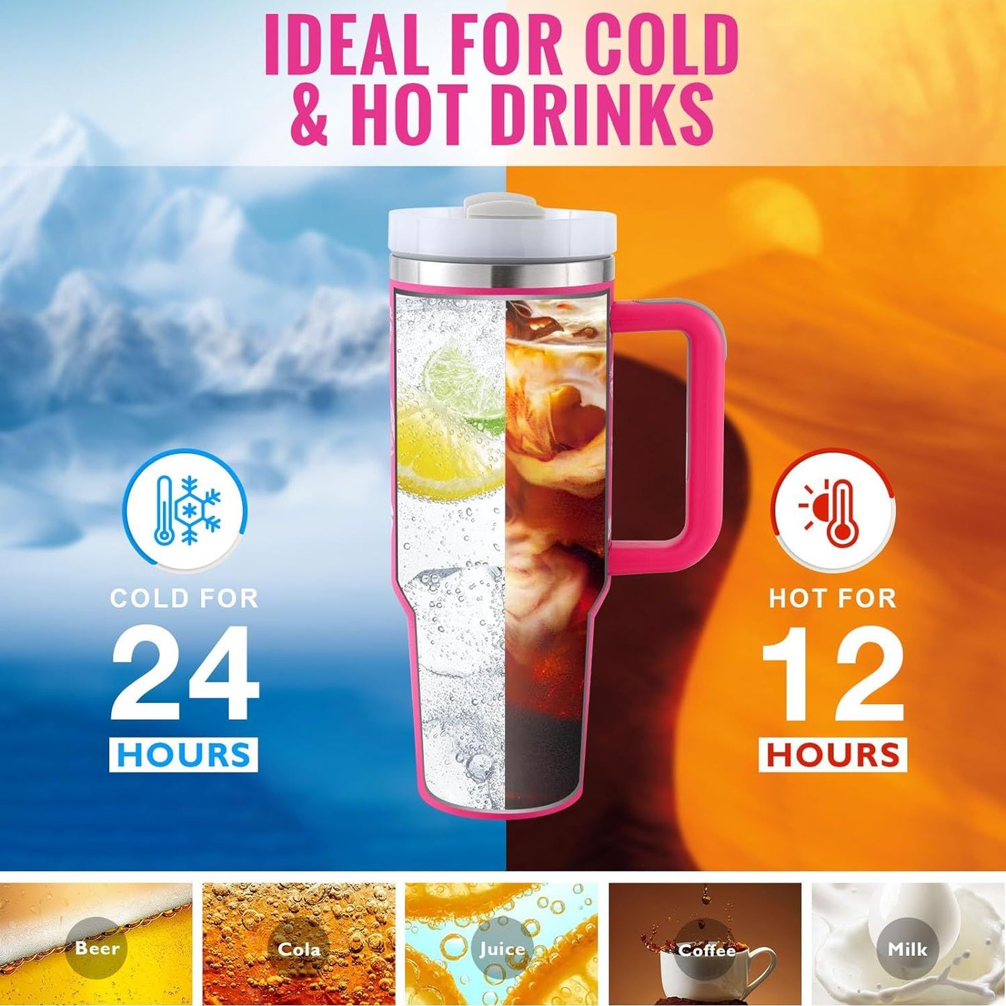 Stainless Steel Spill Proof Vacuum Coffee Cup 40 Oz