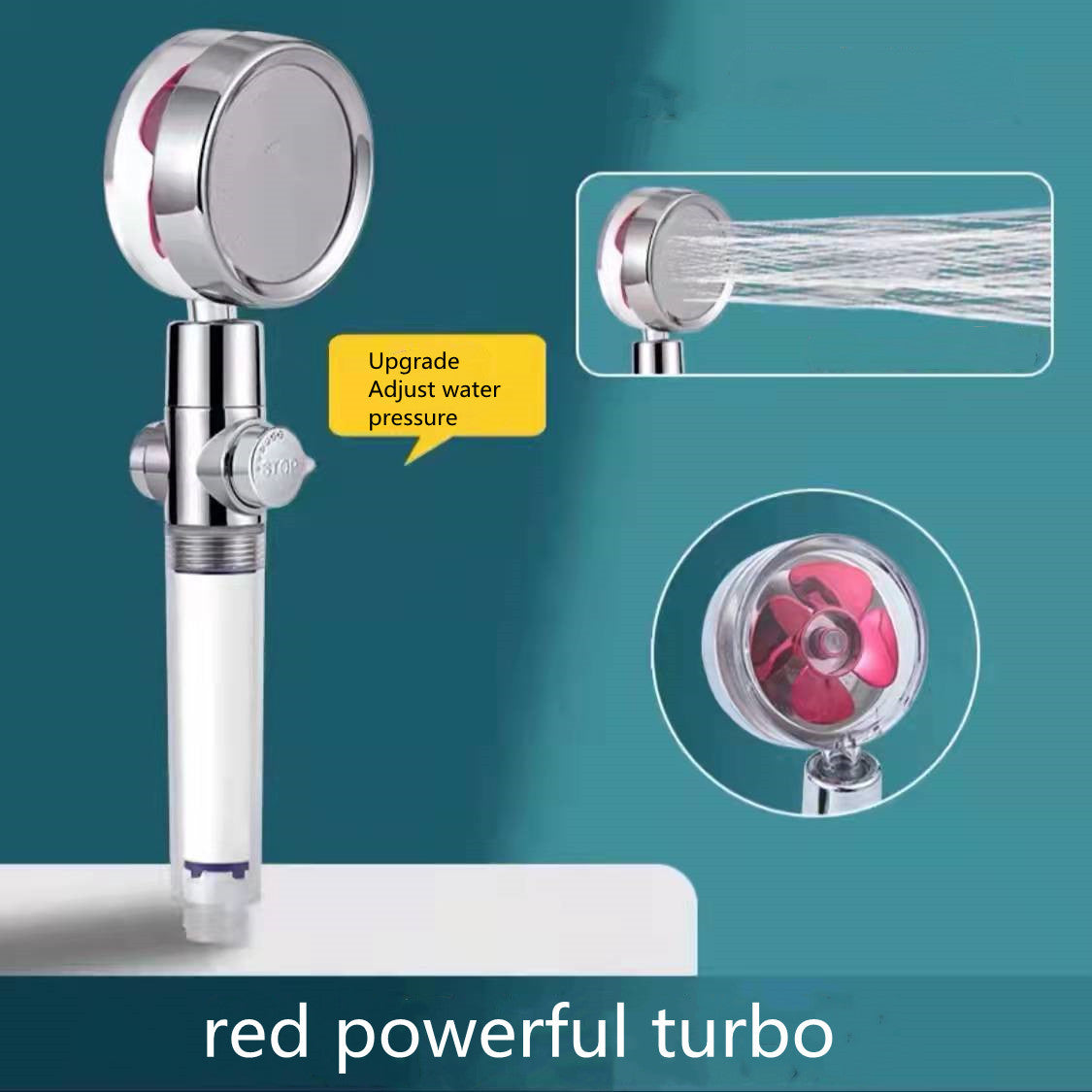 360° Rotating Shower Head – High Pressure Water-Saving Spray Nozzle with Fan