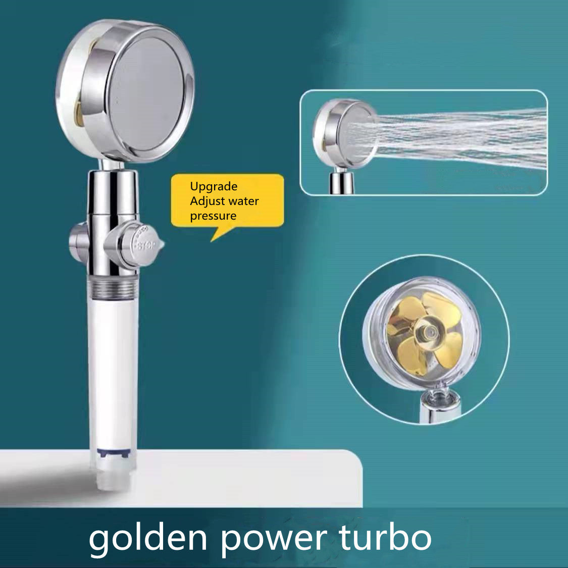 360° Rotating Shower Head – High Pressure Water-Saving Spray Nozzle with Fan