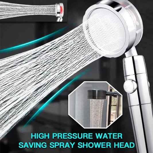 Turbocharged Shower Head – High Pressure Handheld Nozzle with Stop Button & Filter
