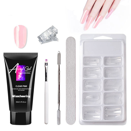 Painless Extension Gel Nail Kit – Quick Crystal Gel Set Without Paper Holder