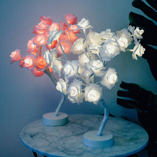 Rose Flower LED Table Lamp – USB & Battery Bonsai Night Light for Home & Bedroom Decor