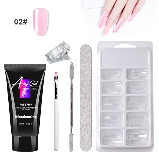 Painless Extension Gel Nail Kit – Quick Crystal Gel Set Without Paper Holder
