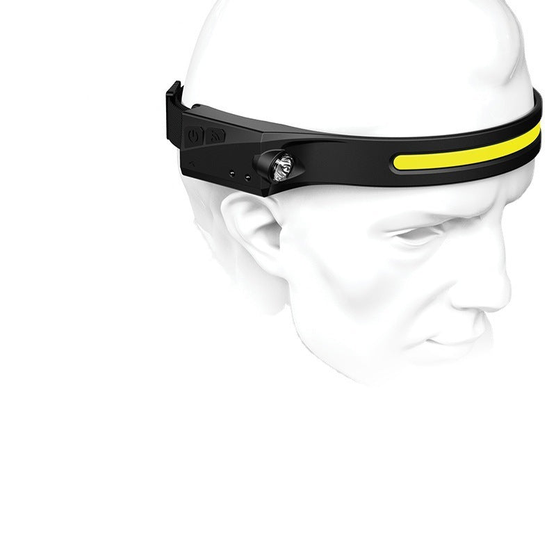 COB LED Headlamp – USB Rechargeable Induction Flashlight for Camping & Hunting