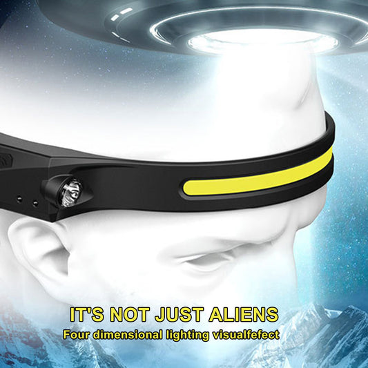 COB LED Headlamp – USB Rechargeable Induction Flashlight for Camping & Hunting