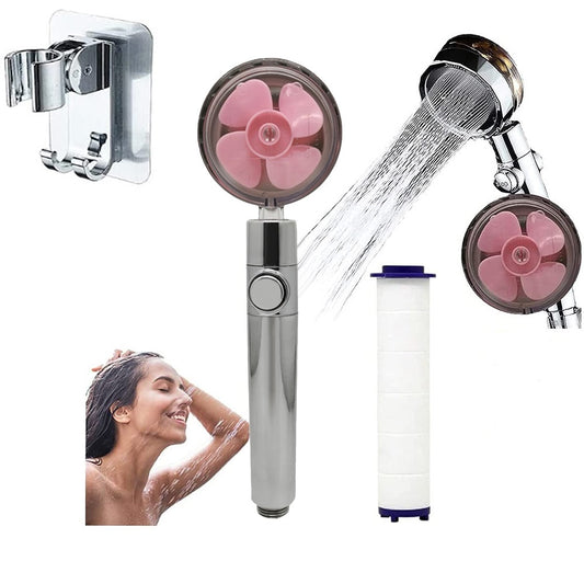 Turbocharged Shower Head – High Pressure Handheld Nozzle with Stop Button & Filter